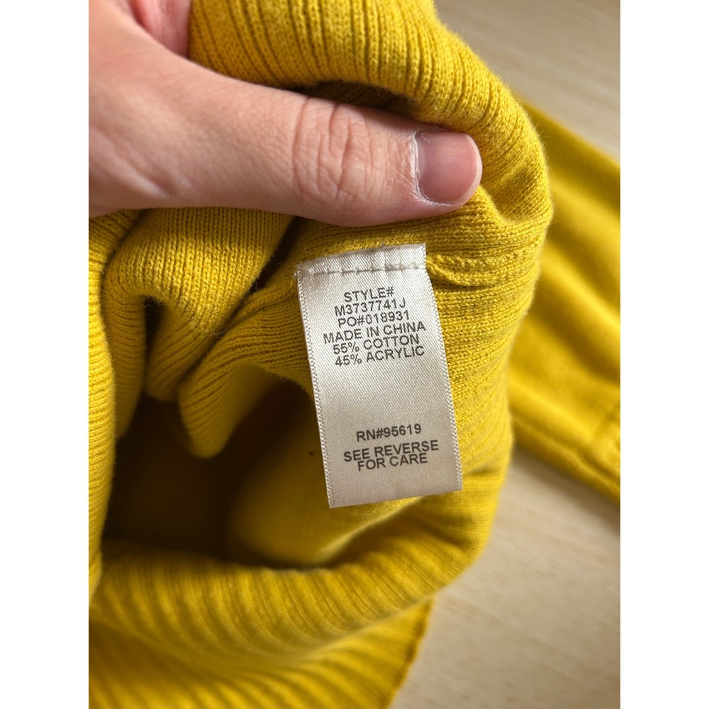 John Paul Richard Cardigan Women M Yellow Large Button Collared Ribbed Mod Retro - Picture 5 of 12